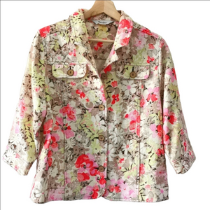 TanJay women's flora cottagecore l tapestry blazer. Size 10. EUC